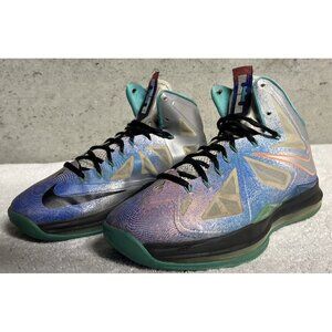 Nike Lebron X Re-Entry Pure Platinum 541100-008 Mens Size 11 Basketball Shoes